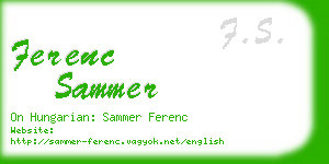 ferenc sammer business card